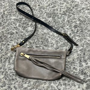 JPaige Designer Khaki Leather Bria Crossbody Bag
